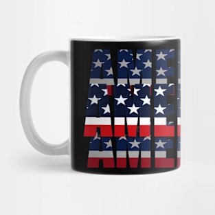 Patriotic American Flag Typography for Men, Women & Kids" Mug